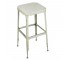 STOOL-Backless Vintage Metal Shop Stool/Distressed White