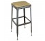 STOOL-Vintage Metal Industrial Shop Stool/Gray Distressed