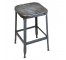 STOOL-Backless Vintage Metal Industrial Shop Stool/Distressed Gray