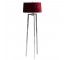 LAMP-Floor Lamp W/Chrome Tripod Base and Red Velvet Shade