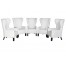 Chair-White Faux Leather Wing Chair-Tufted