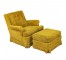 CHAIR-Club/Gold Corduroy W/Tufting on Back Cushion