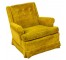 CHAIR-Club/Gold Corduroy W/Tufting on Back Cushion