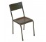 CHAIR-Vintage Metal Armless Side Chair/Square Seat & Back Rest