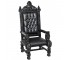 THRONE-Black Tufted W/Rhinestone Buttons