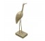 FIGURINE-Brushed Gold Egret-W/Textured Wings/Standing Straight