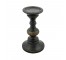 CANDLE HOLDER-TURNED WOOD-BLK/GLD