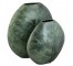 VASE-Tall Circular Dark Green Aluminum Leaf