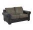 LOVESEAT-Oversized/Leather Nailhead Frame W/Upholstered Cushions