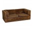 SOFA-Brown Burnt Out Velvet Strip/(2) Seat Sofa Bed