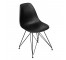 CHAIR-Armless Molded Black Plastic W/Black Metal Legs