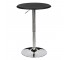TABLE-Round Cafe W/Black Leather Top & Chrome Base
