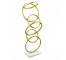 SCULPTURE- 6 Climbing Gold Rings-White Granite Base