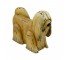 SCUPLTURE-Carved Wooden Tan Dog