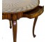 TABLE-Round Occasional W/Checkerboard Edge & Center Star Inlay