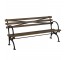 BENCH-Brown Park Bench W/Black Metal Frame