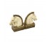 BOOKEND-Horse Heads-Wht/Gld (Pair)