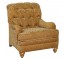 ARM CHAIR-Rust/Gold Tufted Back W/Burntout Velvet Fabric