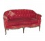 SETTEE-Tufted Crushed Red Velvet W/Wood Frame