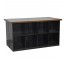 CONSOLE-Black Office Storage Cubbies W/Table Top