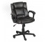 CHAIR-Brown Leather Office On Wheels