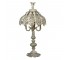 LAMP-Ornate Off White Metal W/Floral Motif