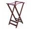 LUGGAGE RACK-Single Mahogany Frame W/Burgundy Support Straps