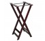 LUGGAGE RACK-Mahogany Frame W/Black Support Straps