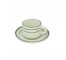 SAUCER-Diner Coffee Cup Saucer White W/Green Stripe