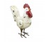 FIGURINE-Cream Ceramic Rooster W/Wire Legs