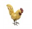 FIGURINE-Gold Ceramic Rooster W/Wire Legs