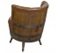 BARREL CHAIR-Carmel Leather Chanel Back Tufted