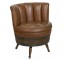 BARREL CHAIR-Carmel Leather Chanel Back Tufted