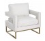 CLUB CHAIR-Modern-Ivory Velvet W/Gold Cut Out Base