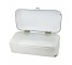 BOX-White Enamel W/Small Black Handle