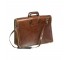 BRIEFCASE- Brown Leather W/Brass Clasp & Shoulder Strap