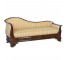 CHAISE-Burled Wood Frame W/Gold Striped Fabric