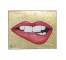 PAINTING-Red Lips On Gold Glitter Background