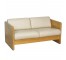 LOVESEAT-Beige Cushions & Light Oak Frame