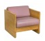 ARM CHAIR-Pink Cushions & Light Oak Frame (Wide)