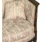 SETTEE-Vintage Burled Wood Frame W/Striped Floral Fabric