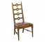 DINING SIDE CHAIR-Vintage Oak Ladder Back W/Clover Cutout Detail