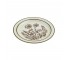 PLATE-Beige W/ BrownFloral Design in Center