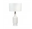 TABLE LAMP-White Ceramic W/Vertical Ribs