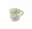 MUG-Beige-w/Brwn Rim & White Flower