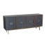 CONSOLE TABLE-GREY Shagreen W/Gold Accents & Acrylic Handles