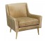 ARM CHAIR-Caramel Colored Velvet W/Gold Leg