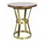 BAR TABLE-Gold Frame W/Wood Top