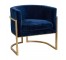 TUB CHAIR-Navy Velvet W/Gold Frame