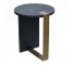 SIDE TABLE-Grey Shagreen W/Gold Detail